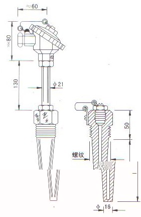 低溫(wen)低壓熱(re)電(dian)偶(ou)（熱電阻）産品(pin)結(jie)構圖(tu)